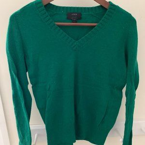 J. Crew Cashmere Vneck Sweater- Green XS